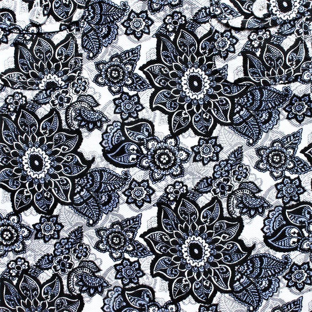 LOFT Skirt Short Stretch Straight Blue Floral - Picture 9 of 10